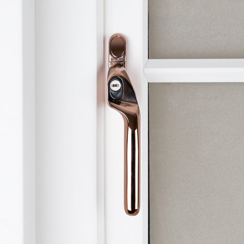 Timber Series Connoisseur MK2 Offset Locking Espag Window Handle - Rose (Right Hand)